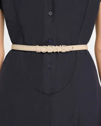 Loewe Logo Lettering Leather Skinny Belt | Thumbnail 2