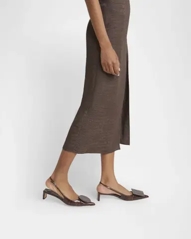 Jacquemus Croc-Embossed Leather Slingback Pumps | Thumbnail 2