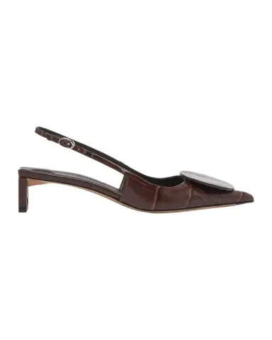 Jacquemus Croc-Embossed Leather Slingback Pumps | Thumbnail 1