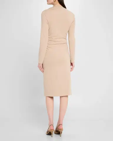 Giorgio Armani Asymmetric Long-Sleeve Jersey Dress | Thumbnail 3 Giorgio Armani Asymmetric Long-Sleeve Jersey Dress | Thumbnail 3