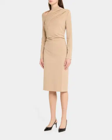 Giorgio Armani Asymmetric Long-Sleeve Jersey Dress | Thumbnail 4 Giorgio Armani Asymmetric Long-Sleeve Jersey Dress | Thumbnail 4