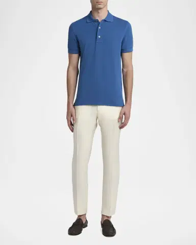 Tom Ford Men's Lyocell Pique Polo Shirt | Thumbnail 2 Tom Ford Men's Lyocell Pique Polo Shirt | Thumbnail 2