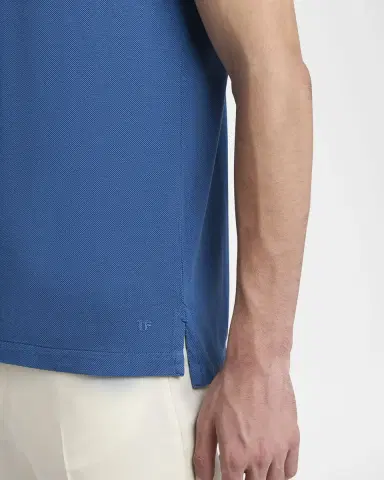 Tom Ford Men's Lyocell Pique Polo Shirt | Thumbnail 5 Tom Ford Men's Lyocell Pique Polo Shirt | Thumbnail 5