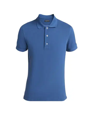 Tom Ford Men's Lyocell Pique Polo Shirt | Thumbnail 1 Tom Ford Men's Lyocell Pique Polo Shirt | Thumbnail 1
