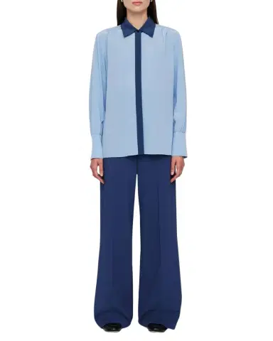 Joseph Evora Colorblock-Print Point-Collar Silk Blouse | Thumbnail 1