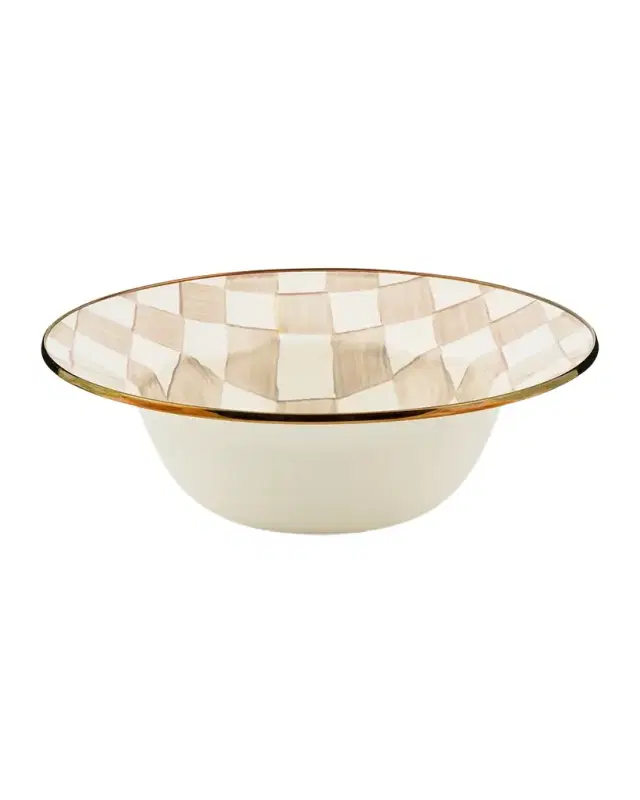 MacKenzie-Childs Mocha Check Serving Bowl
