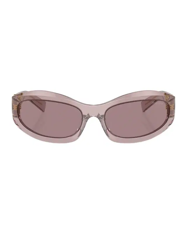 Miu Miu 14ZSF Logo Oval Acetate Sunglasses