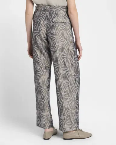 Giorgio Armani Animalier Silk Jacquard Straight-Leg Paperbag Trousers | Thumbnail 3