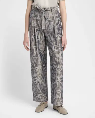 Giorgio Armani Animalier Silk Jacquard Straight-Leg Paperbag Trousers | Thumbnail 4