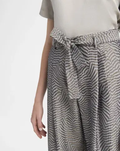 Giorgio Armani Animalier Silk Jacquard Straight-Leg Paperbag Trousers | Thumbnail 5