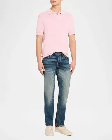 Tom Ford Men's Lyocell Pique Polo Shirt | Thumbnail 2