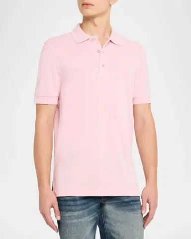 Tom Ford Men's Lyocell Pique Polo Shirt | Thumbnail 4