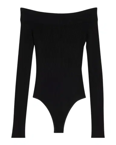 Alaïa Off-The-Shoulder Long-Sleeve Rib Bodysuit | Thumbnail 1