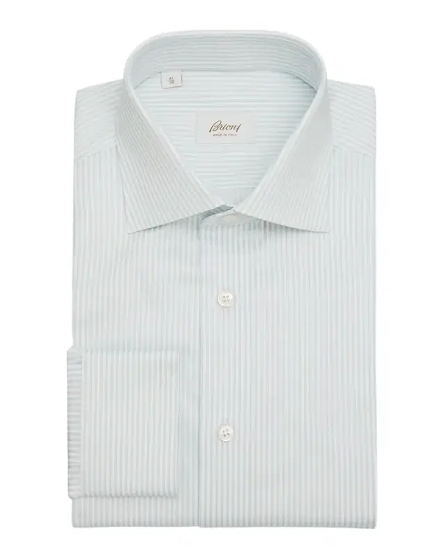 Brioni Men 's Cotton Bengal Stripe Dress Shirt