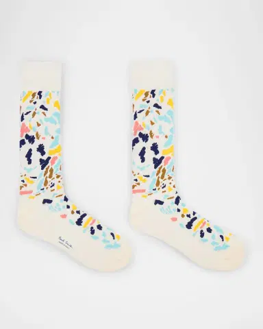 Paul Smith Men's Jacaranda Abstract Print Crew Socks | Thumbnail 2