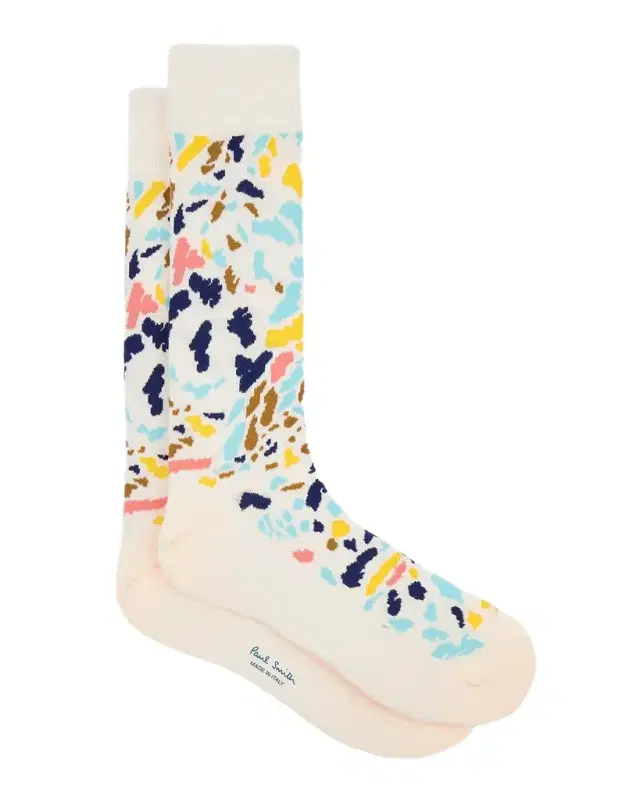 Paul Smith Men's Jacaranda Abstract Print Crew Socks