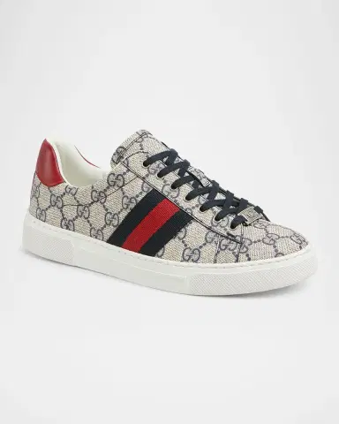 Gucci Ace Monogram Canvas Low-Top Sneakers | Thumbnail 2