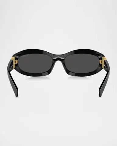 Miu Miu 14ZSF Logo Oval Acetate Sunglasses | Thumbnail 4 Miu Miu 14ZSF Logo Oval Acetate Sunglasses | Thumbnail 4