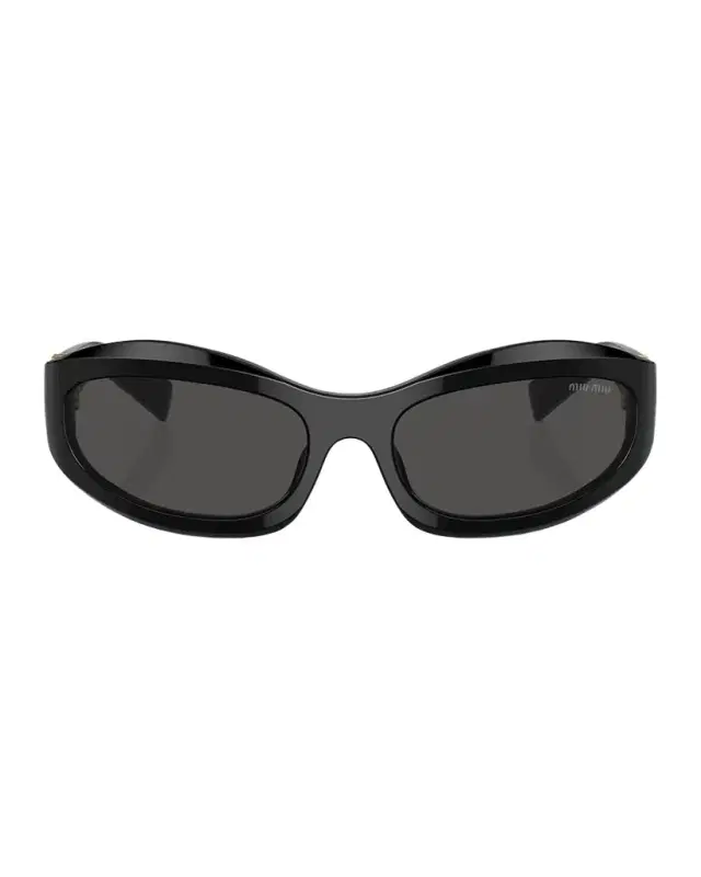 Miu Miu 14ZSF Logo Oval Acetate Sunglasses
