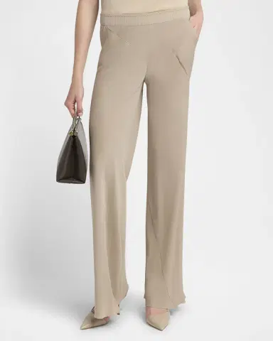 Giorgio Armani Triple Silk Georgette Flat Front Trousers | Thumbnail 4