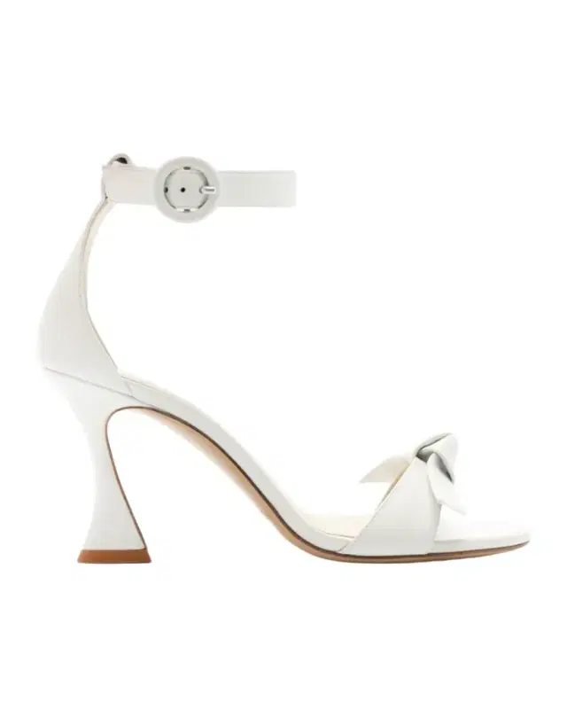 Clarita Leather Bow Ankle-Strap Sandals
