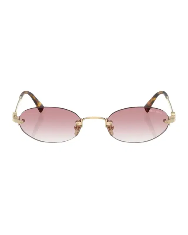 Logo Metal Oval Sunglasses