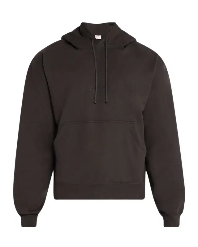 Saint Laurent Men 's Fleece Tonal Logo Hoodie