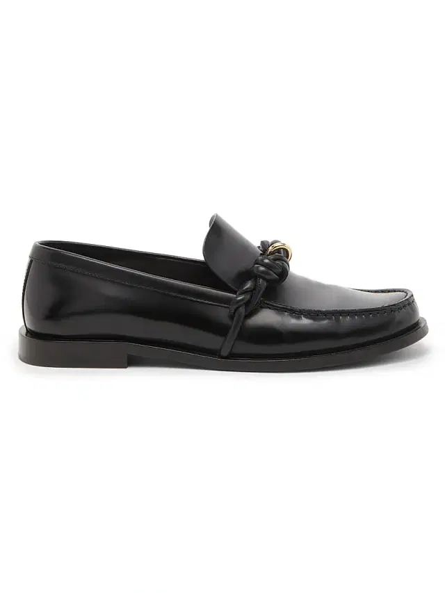 Jil Sander Women's Braided-Design Leather Loafers - Black