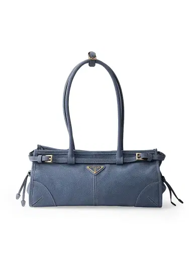 Prada Women's Bonnie Medium Nubuck Leather Handbag - Blue | Thumbnail 1