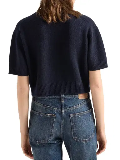 Prada Women's Wool and Cashmere Crew-Neck Sweater - Blue - Size 10 | Thumbnail 3