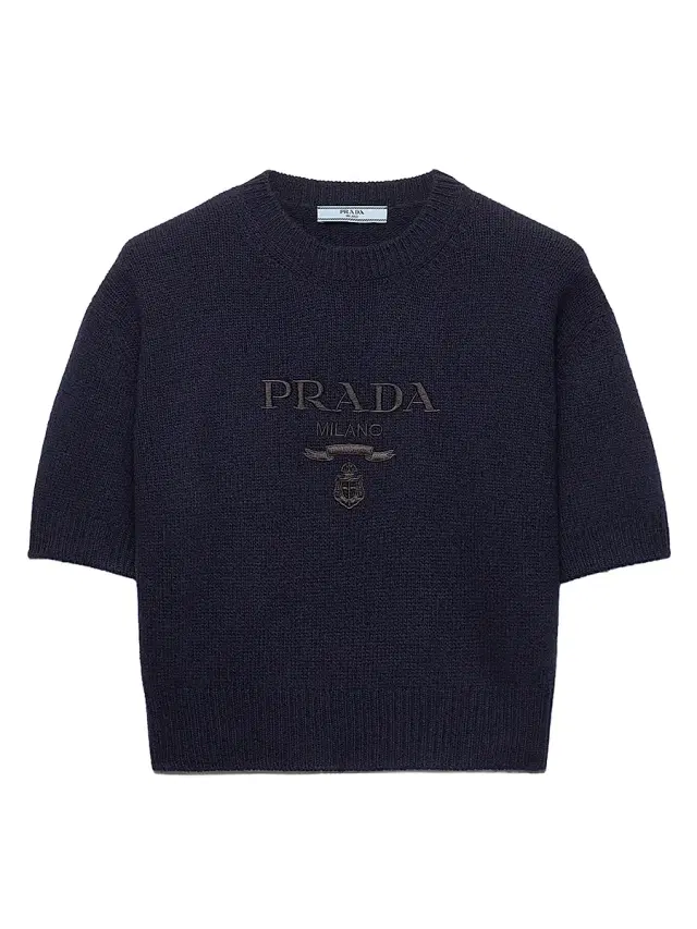 Women's Wool and Cashmere Crew-Neck Sweater - Blue
