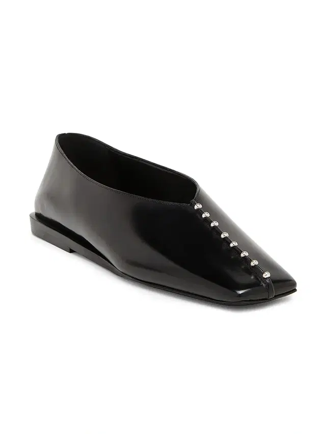 Jil Sander Women's Embellished Leather Ballerina Flats - Black