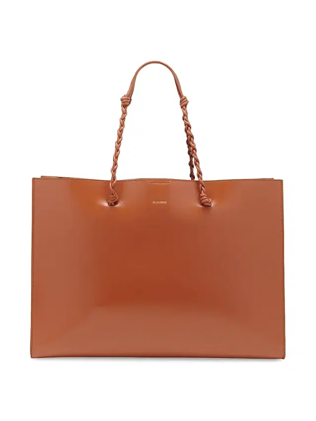 Jil Sander Women's Tangle Leather Shopping Tote Bag - Tan