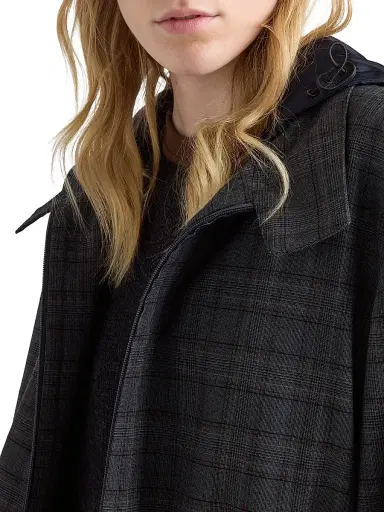 Prada Women's Prince of Wales Checked Wool Jacket - Grey - Size 4 | Thumbnail 4