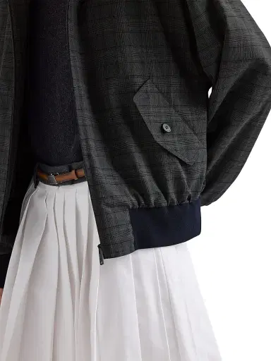 Prada Women's Prince of Wales Checked Wool Jacket - Grey - Size 4 | Thumbnail 5