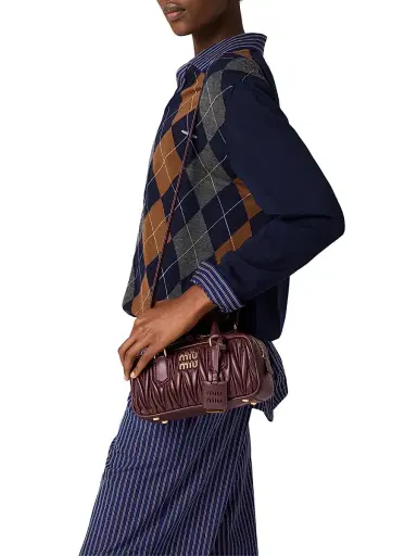 Miu Miu Women's Arcadie Matelassé Nappa Leather Top Handle Bag | Thumbnail 3