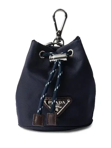 Prada Men's Mini Icon Re-Nylon Keychain Charm - Blue | Thumbnail 1
