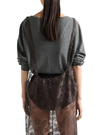 Prada Women's Cashmere V-Neck Sweater - Grey | Thumbnail 4 Prada Women's Cashmere V-Neck Sweater - Grey | Thumbnail 4