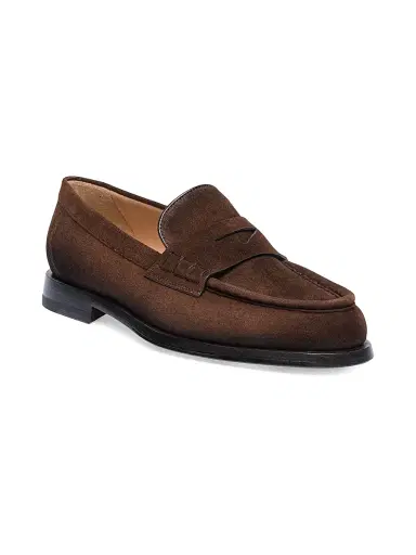 Santoni Women's Airglow Suede Penny Loafers | Thumbnail 2 Santoni Women's Airglow Suede Penny Loafers | Thumbnail 2