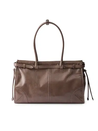 Prada Women's Bonnie Large Leather Top Handle Bag - Grey | Thumbnail 3