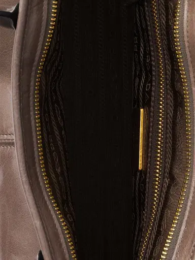 Prada Women's Bonnie Large Leather Top Handle Bag - Grey | Thumbnail 4