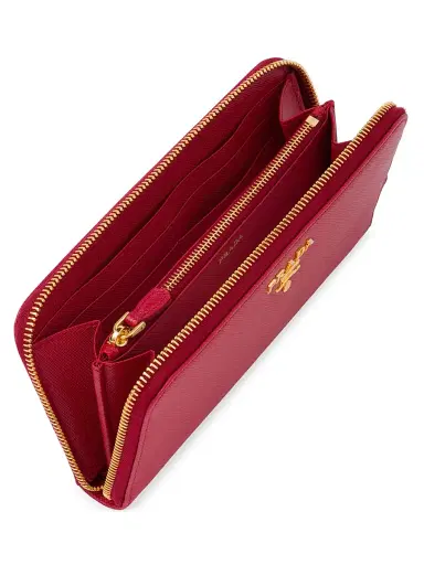 Prada Women's Large Saffiano Leather Wallet - Red | Thumbnail 2 Prada Women's Large Saffiano Leather Wallet - Red | Thumbnail 2