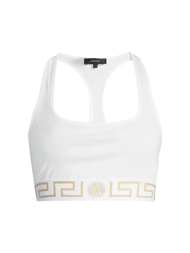 Versace Women's Greca Border Sports Bra - White