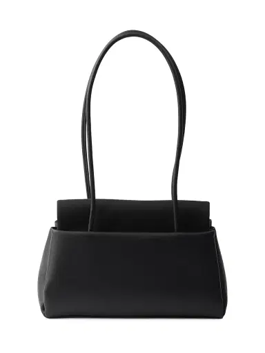 Prada Women's Passage Medium Leather Shoulder Bag with Nylon Flap - Black | Thumbnail 5 Prada Women's Passage Medium Leather Shoulder Bag with Nylon Flap - Black | Thumbnail 5