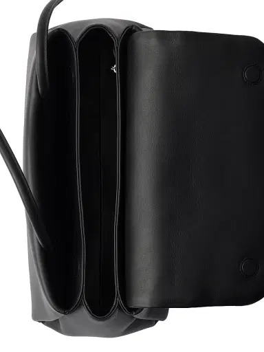 Prada Women's Passage Medium Leather Shoulder Bag with Nylon Flap - Black | Thumbnail 6 Prada Women's Passage Medium Leather Shoulder Bag with Nylon Flap - Black | Thumbnail 6