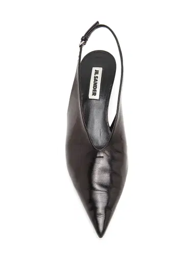 Jil Sander Women's 40MM Leather Slingback Pumps - Black | Thumbnail 4 Jil Sander Women's 40MM Leather Slingback Pumps - Black | Thumbnail 4