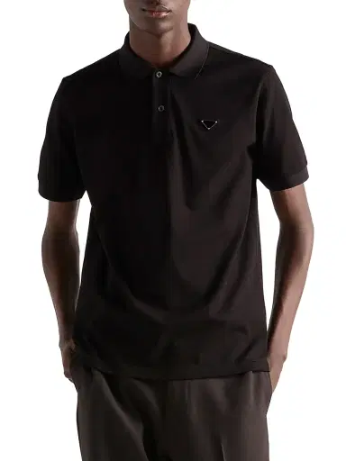 Prada Men's Piqué Polo Shirt - Black - Size XXXL | Thumbnail 2 Prada Men's Piqué Polo Shirt - Black - Size XXXL | Thumbnail 2