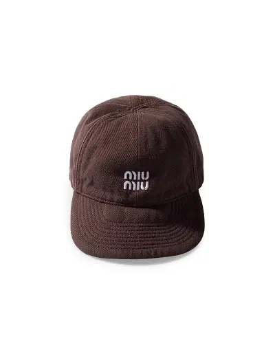 Miu Miu Women's Denim Baseball Cap - Dark Red - Size Large | Thumbnail 3