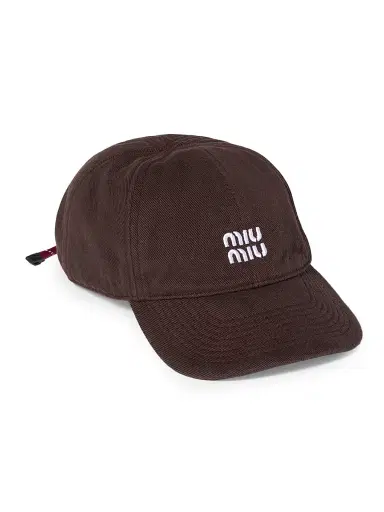 Miu Miu Women's Denim Baseball Cap - Dark Red - Size Large | Thumbnail 1