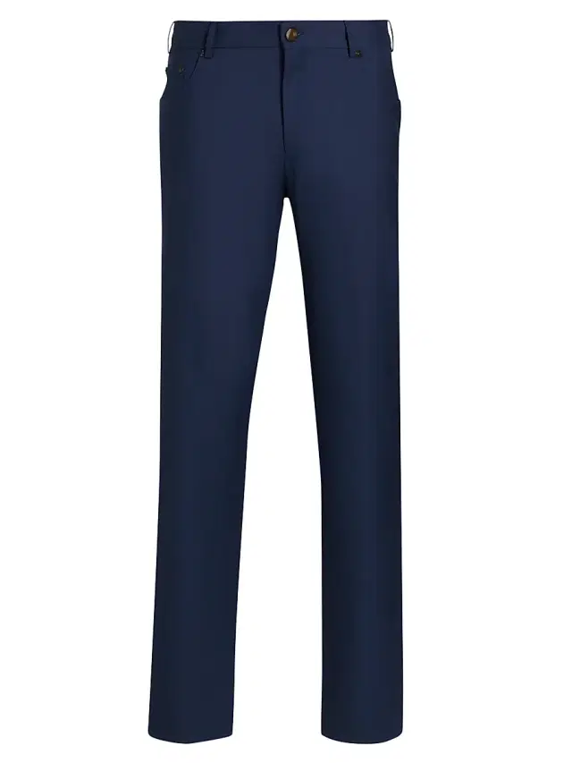 PT Torino Men's Deluxe Super Wool 5-Pocket Pants - Navy